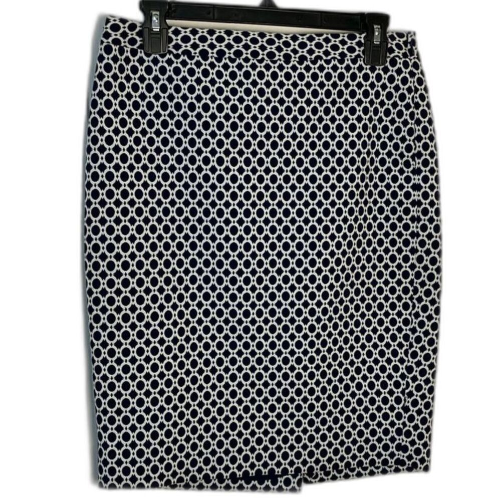 Limited navy and white patterned pencil skirt